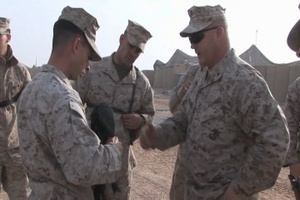 Marine leadership visits Fiddler's Green, Afghanistan