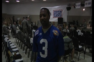 USO and Tostito's "Connect To Home" Bowl Pep Rally Interviews - Part 1