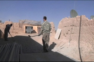 Soldiers Practicing Hockey Shots