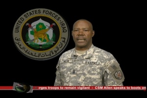 USF-I Command Message: Remain Vigilant