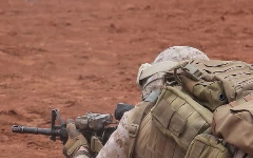 Marines with Battalion Landing Team 3/8 sight-in their weapons in Afghanistan