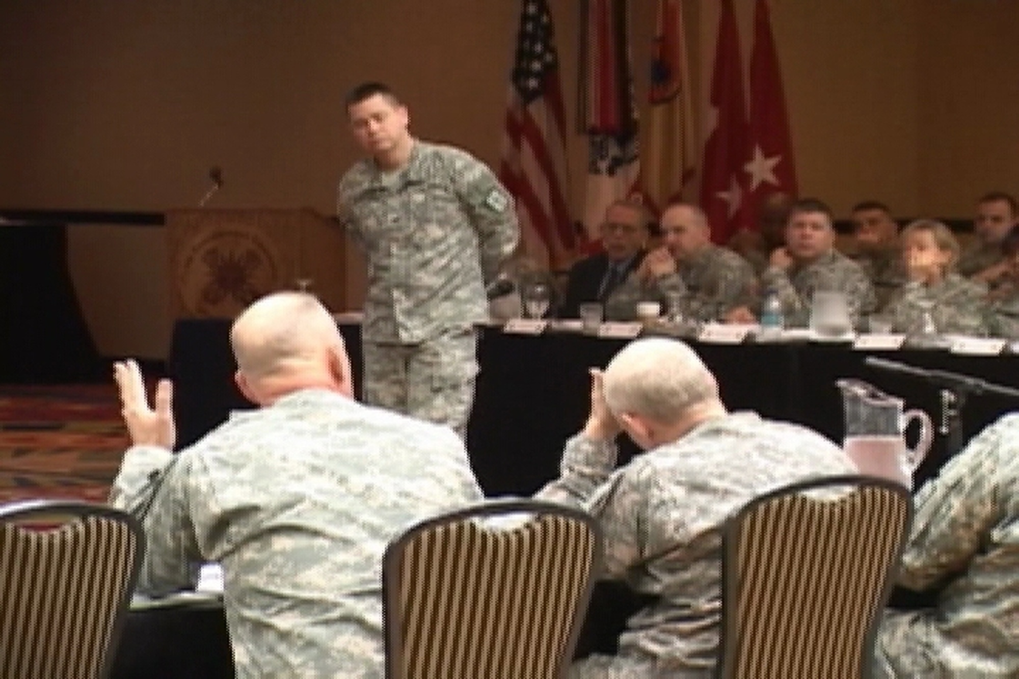 B-roll of the 13th Sustainment Command (Expeditionary) hosts the first LSOC conference in Austin, Texas on Jan 19-20th.  Support and sustainment units from all over the West region attended.  The main purpose of the conference was to strengthen communication between these units as more Soldiers are stationed home than deployed in the years to come.  Major discussions also covered how to best train Soldiers in the Logistics field as well as the importance of emphasizing discipline and physical training while more Soldiers are home at Garrison than deployed.  The conference is called LSOC (Leveraging Sustainment Operations in CONUS)