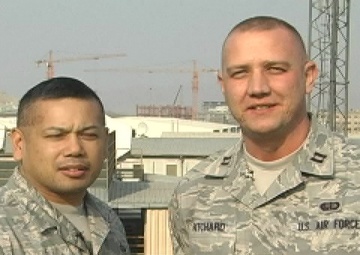 Master Sgt. Rojas Sarmiento and Capt. Kevin Pritchard, Super Bowl Shot Out