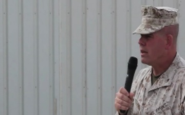 Brig. Gen. Joseph L. Osterman Talks at 1st Marine Division's 70th year Anniversary.