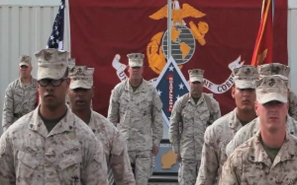 Marines and sailors celebrate the 1st Marine Division's 70th Anniversary