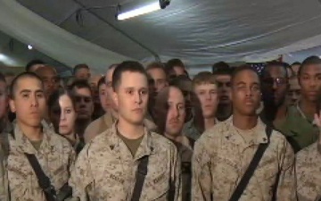 Marines Live Shot Super Bowl National Anthem