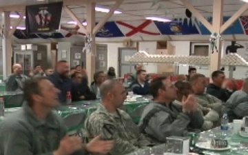 Service members watch Super Bowl 45