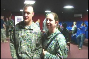 Spcs. Cody McCollom and Mandaline Hollenback - Red Jumpsuit Apparatus Fans