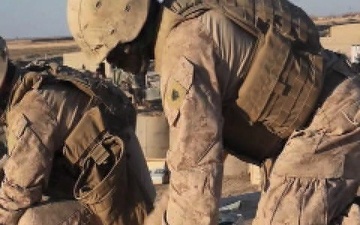 Garmser - Marines with 1st Combat Engineer Battalion Build a Wooden Guard Post at a Patrol Base