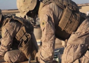 Garmser - Marines with 1st Combat Engineer Battalion Build a Wooden Guard Post at a Patrol Base