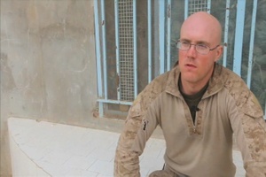 Marine Lance Cpl. Curtis George Participates in an Interview