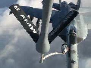 Navy F/A18 Super Hornet Gets Refueled By KC135 Stratotanker