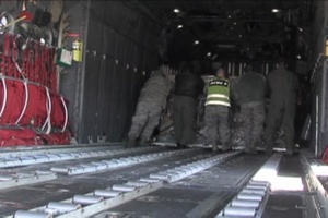 Loading Water Pallets at Yokota