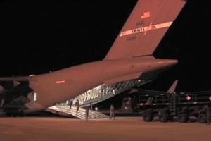 C-17 Lands and Unloads Cargo at 313th AEW