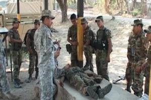 B-roll of Arizona Army National Guard Medics Teach Salvadoran Soldiers How To Save a Life in Combat During ‘"Beyond the Horizon 2011"