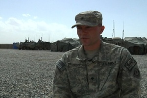 Recipient of the Army Commendation Medal with Valor Spc. Valentine Grundstrom