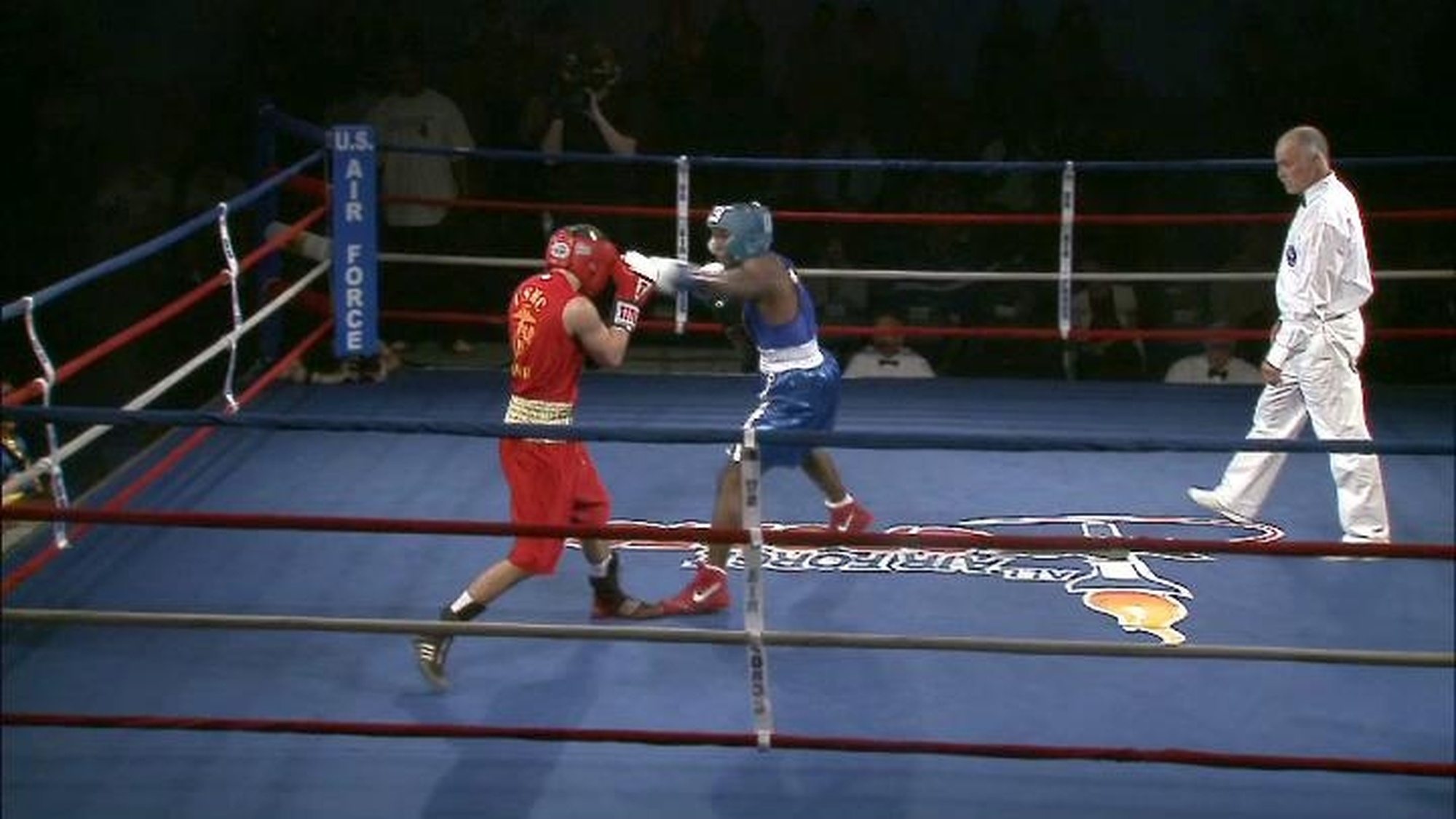 Marine Tommy Roque takes on the Navy&#39;s Keston Williams in the preliminary bout in the 132 lb weight class.  The winner will face Army boxer Toribio Ramirez in the finals.