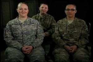 Maj. Sunset Belinsky, Petty Officer Natasha Elliot and Sgt. Tiffany Leaver, Part 1
