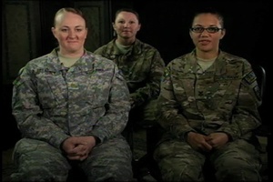 Maj. Sunset Belinsky, Petty Officer Natasha Elliot and Sgt. Tiffany Leaver, Part 2