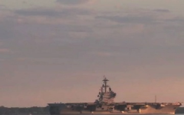 USS George H.W. Bush Departs Naval Station Norfolk