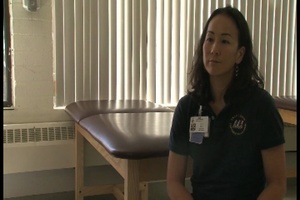 A family and sports medicine physician participates in an interview about minimalist running shoes