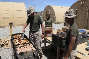 Marines Provide Service Members with Home Cooked Style Meal