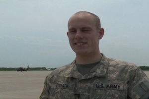 Iowa Guard helicopter aids in sand bag operations