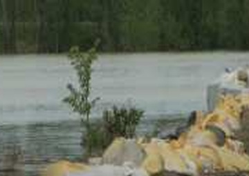 B-Roll, Corps and Guard Monitor and Shore Up Levee Protection for Bismarck, ND