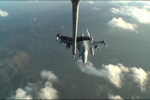 U.S. Air Force F-16 Gets Aerial Refueld by U.S. Air Force KC-10