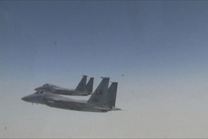 F-15s in Flight, Connecting with KC-10