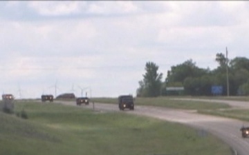 North Dakota National Guard Convoy Arrives in Minot