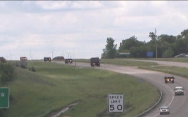 North Dakota National Guard Convoy Arrives in Minot