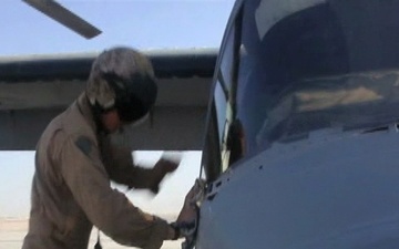 VMM-264 Osprey Crew Chief Performs Preflight Inspection