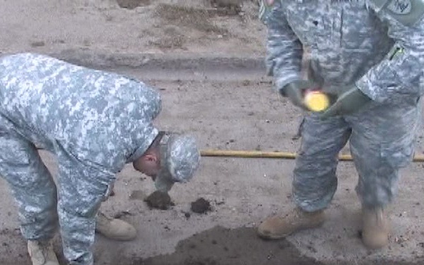 North Dakota National Guard Lay Trap Bags in Minot