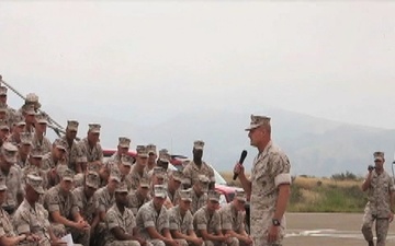 Col. Roger Turner Speaks to Guests of the 3rd Battalion, 5th Marine Regiment Change of Command Ceremony