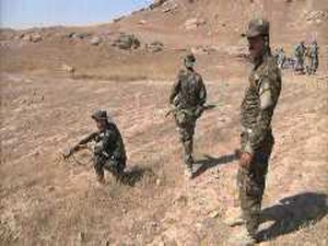 Pesh Merga Soldiers Lead Training at MTC B-roll.