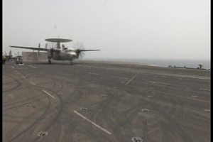 USS George H.W. Bush Hawkeye Launch and Arrested Landing