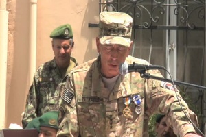 Gen. Petraeus Hands Over Command - With Voice Over