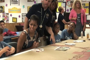 First Lady Michelle Obama Visits Summer Camps at  Naval Air Station Oceana