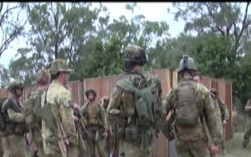 ADF soldiers conduct house-clearing drills during Talisman Sabre 2011