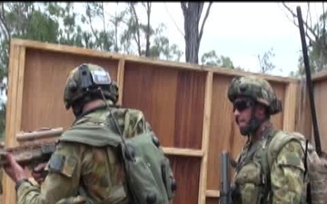 Australian Defence Force troops conduct house-clearing Drills during Taisman Sabre 2011