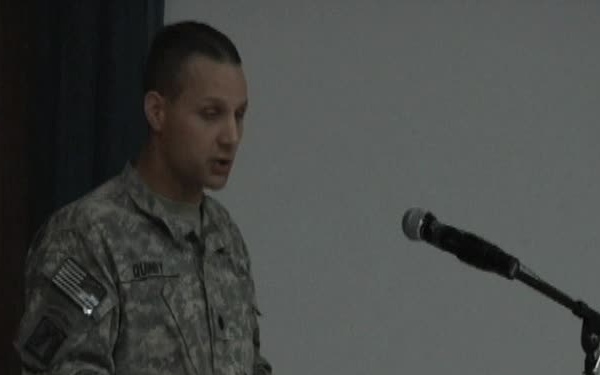 Memorial Ceremony for Sgt. Cofield in Iraq, Part 1