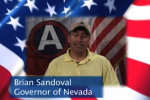 Nevada Governor Brian Sandoval thanks Third Army/ARCENT team
