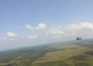 First Lieutenant Tyson Patrick participates in Airborne Operations during Rapid Trident 2011.
