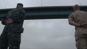 Marines and Sailors Man the Rails of USS Makin Island