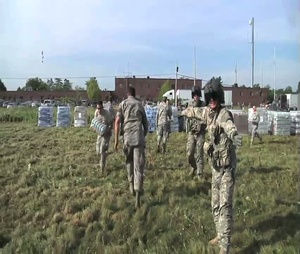 Relief Supplies loaded onto Blackhawk