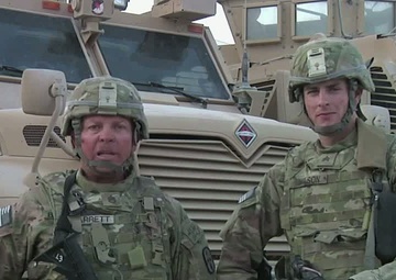 1484th Transportation Company NCOs shout &quot;GO BENGALS&quot;