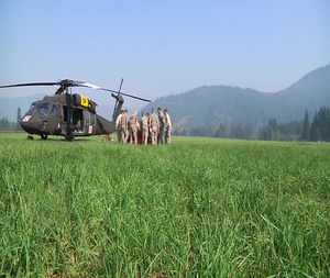 Oregon Army National Guard Blackhawks Assist Emergency Responders at Dollar Lake Fire
