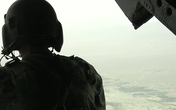 Chinook Helicopter Landing and Aerial Footage Over Afghanistan
