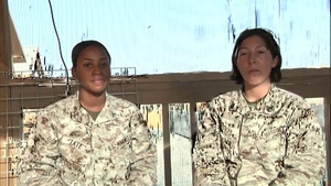 Marine Staff Sgt. Leah Dorley and Lance Cpl. Naomi Tate